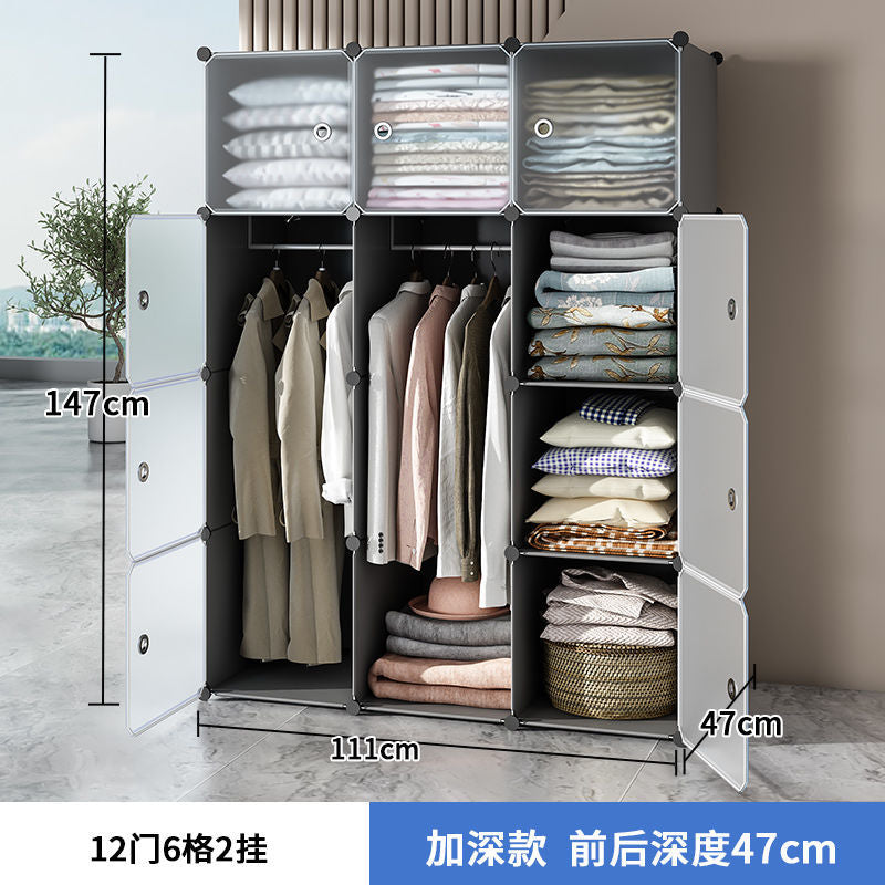 Simple wardrobe storage cabinet assembly - bedroom, rental, dormitory use - small storage cabinet