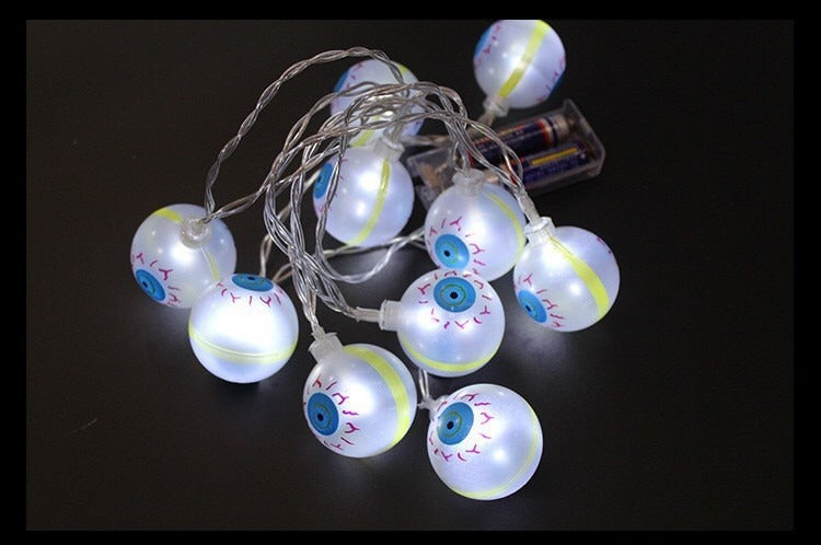 LED Halloween one-eye decorative ambient light string, Easter eyeball grimace doll creative decorative luminous light string