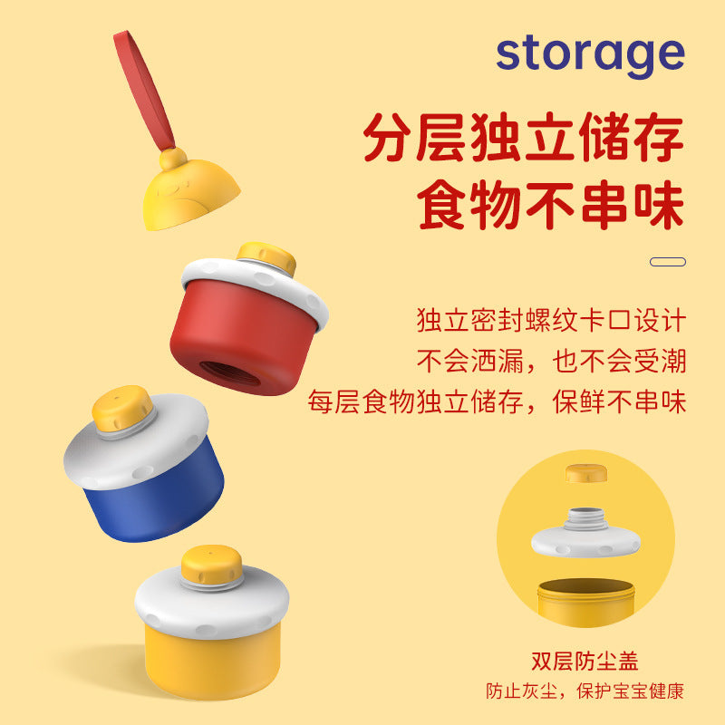 Baby milk powder box, layered milk powder can, convenient to go out, milk powder grid, three-layer removable sub-packing box, sealed box wholesale