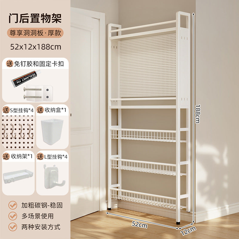 Behind the door shelf wrought iron ultra-thin bookshelf floor-to-ceiling children's simple extremely narrow crack wall wall hanging household storage cabinet
