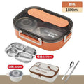 Sealed insulated lunch box for students and office workers, portable compartmentalized lunch box, large capacity 304 stainless steel with soup bowl
