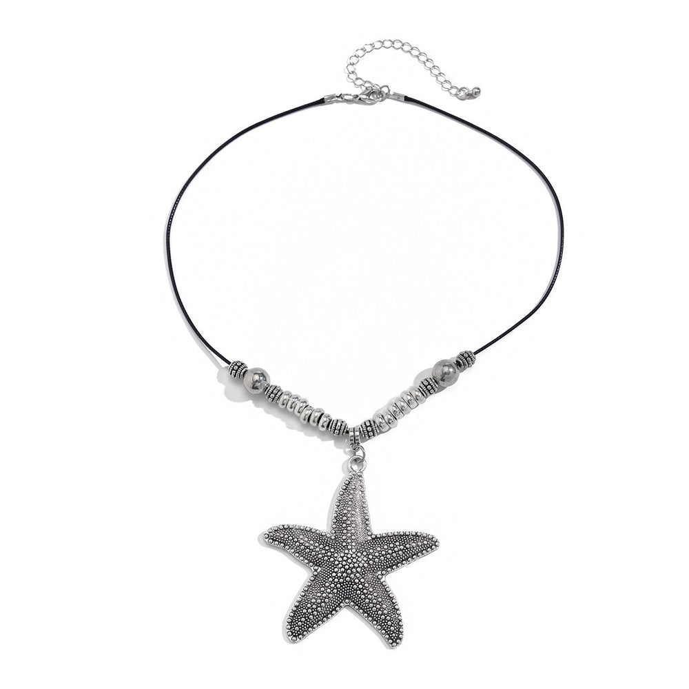 European and american cross-border exaggerated punk starfish necklace stylishfashionclassy sense ins heart clavicle chain jewelry