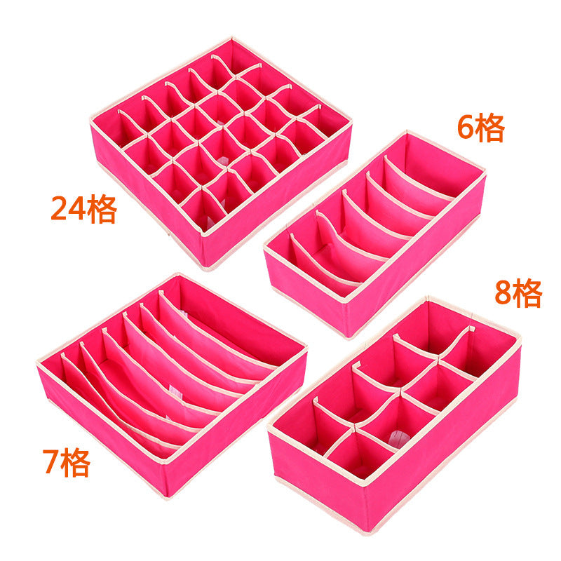 Home Furnishing Day New Material Non-woven Four-piece Storage Box Fabric Storage Box Bras Storage Box Underwear Finishing