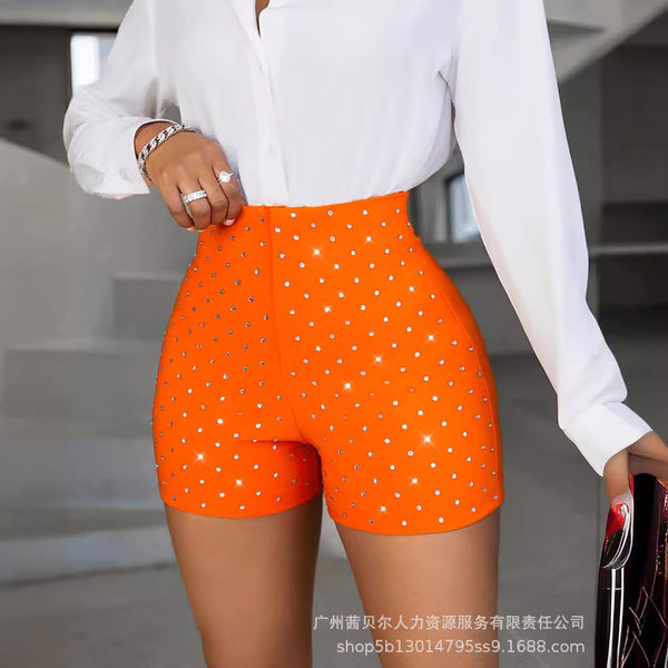 WMQY0004 New 2024 European and American new casual commuting hot diamond shorts