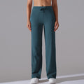 New arrival brushed breathable high waist elastic loosecasualflap pocket pants wide leg nine-point pants running fitness yoga bottom pants