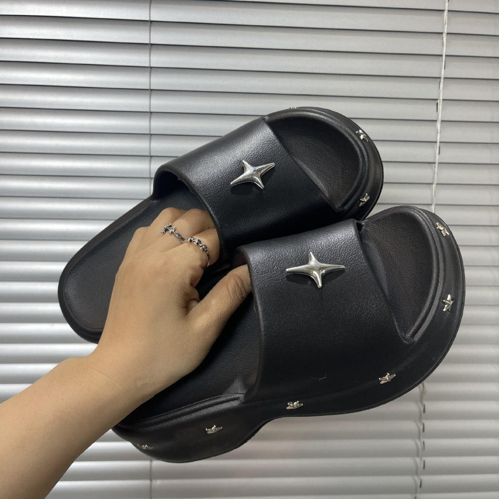 2025 summer new one-strap platform heeled slides - women's wedge sandals with thick sole for height increase, beach shoes, and lazy day comfort