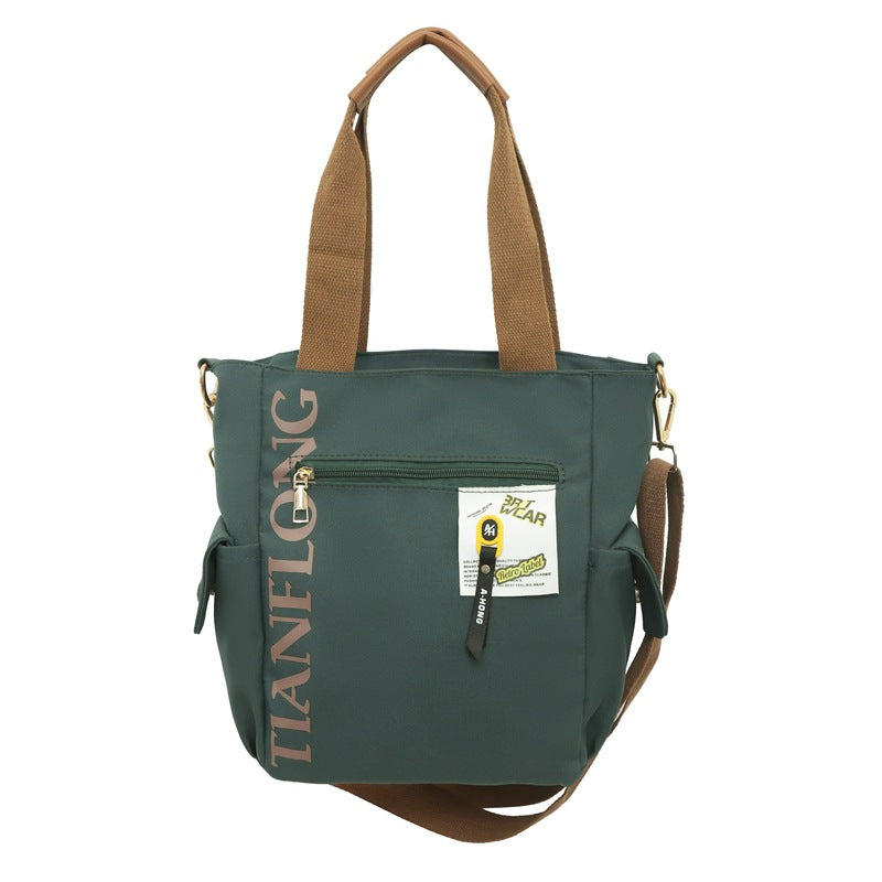 New Japanese large-capacity bag, casual and versatile women's shoulder bag, student class commuting messenger handbag