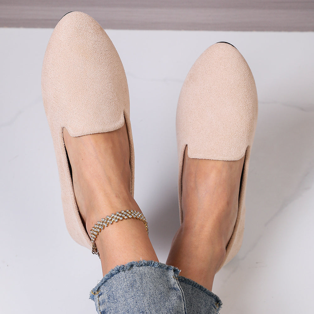 foreign trade large size flats women's spring & fall new arrivalfashion suede flats slip-on beanie shoes large size 43