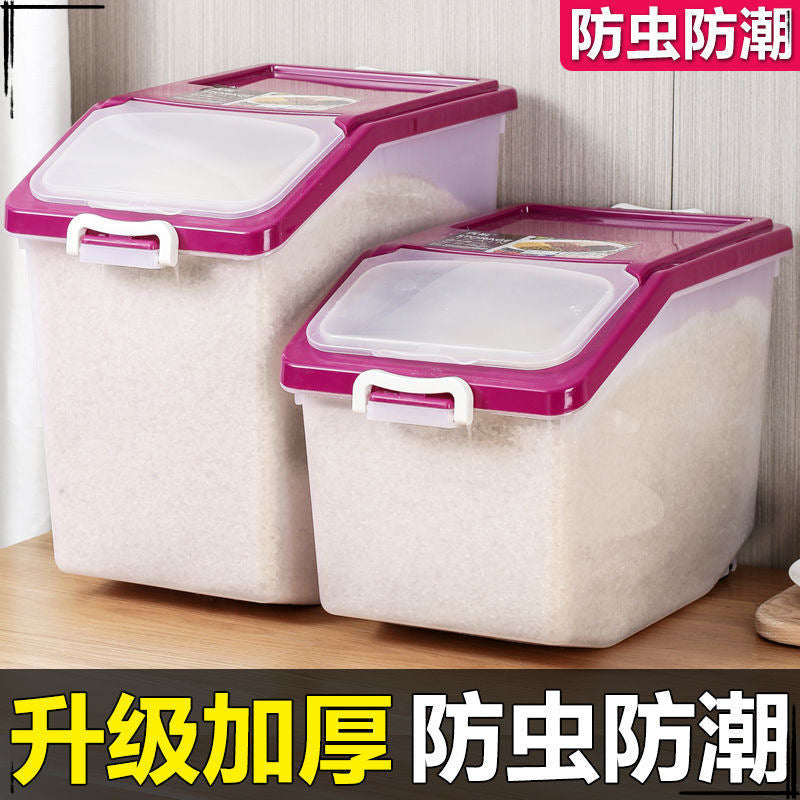 25Kg Multifunctional Rice Tank Household Rice Bucket Rice Storage Tank Rice Box Kitchen Flour Box 10kg Insect-proof and moisture-proof storage bucket