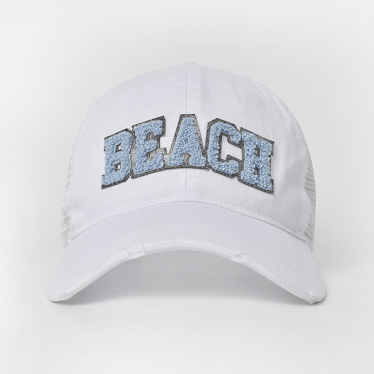Baseball cap children sunshade sunscreen breathable mesh cap towel embroidery cap outdoor leisure hollow mesh hat