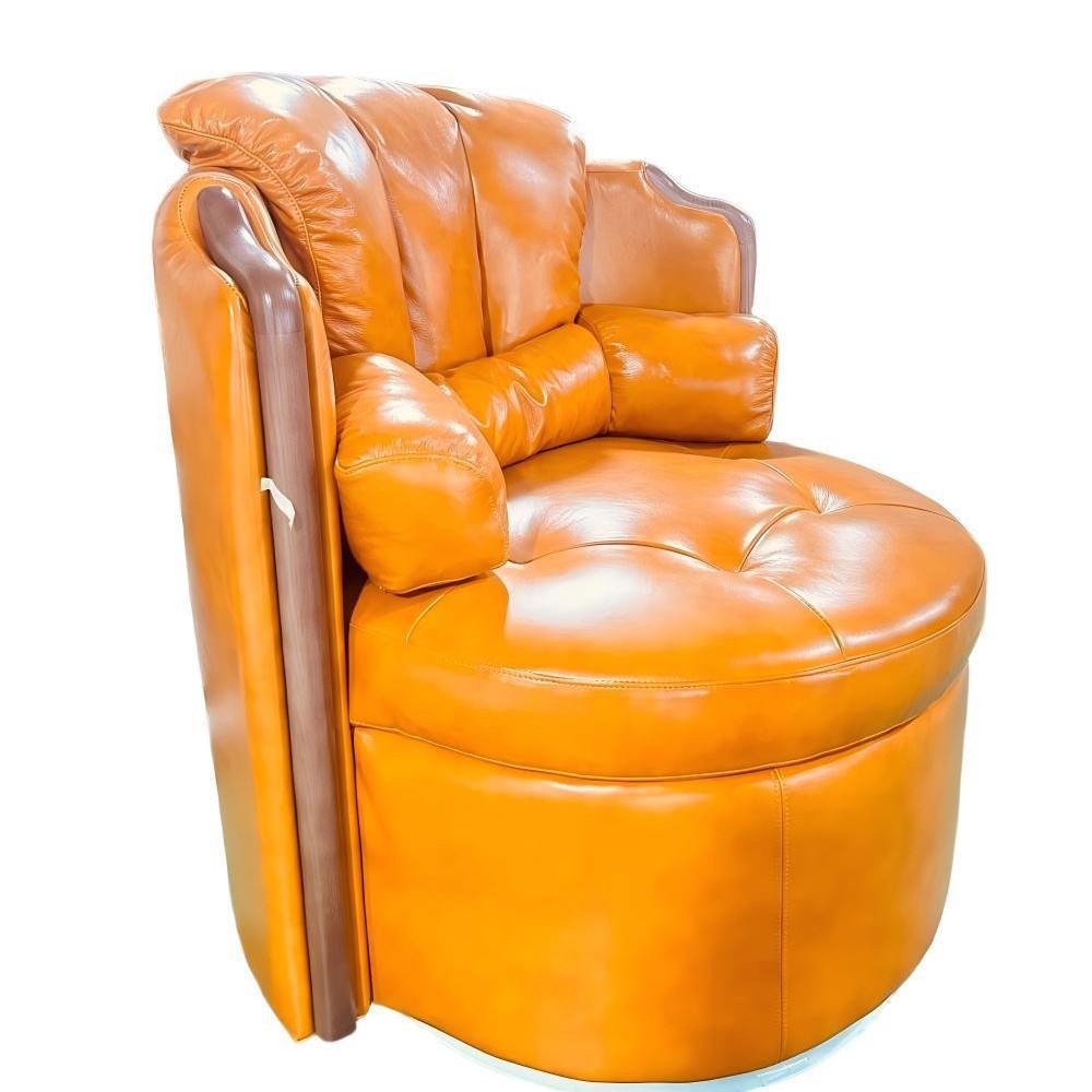 Used swivel chair godfather high back study tea room sofa oil wax first layer cowhide master slot single