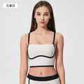 Contrast color sports tennis skirt yoga suit women's high intensity bubble wrap vest women's nude butt lift fitness nine-point pants
