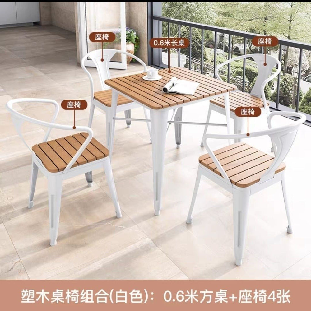 Outdoor table and chair set - perfect for cafes, bubble tea shops, balconies, patios, courtyards, teas, terraces, gardens, dining tables and chairs - sun protection