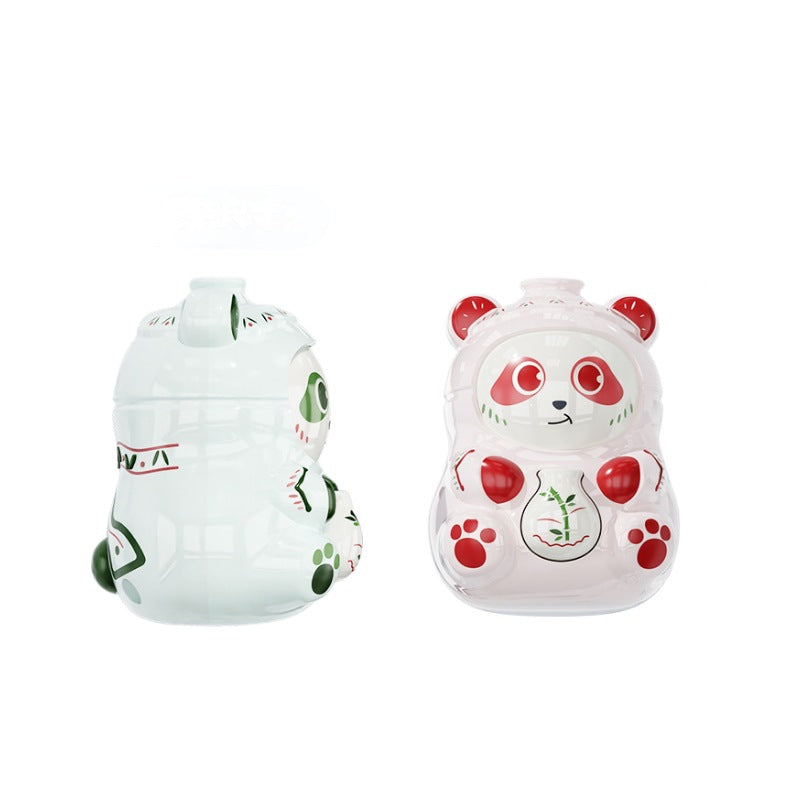 Face-changing panda chinese style blue and white porcelain doll hand pendant keychain gift toy national trend trendy cartoon