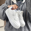 Men's white sneakers: winter breathable, trendy, versatile, high-end white skate shoes, athletic casual shoes for spring