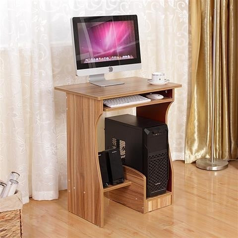 Office desk with lock, workstation with drawers, desk and chair set for employees, home desktop minimalist computer desk