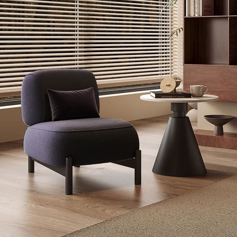 Cream mid-century style living room single sofa designer style living room beauty salon reception fabric cashmere casual chair