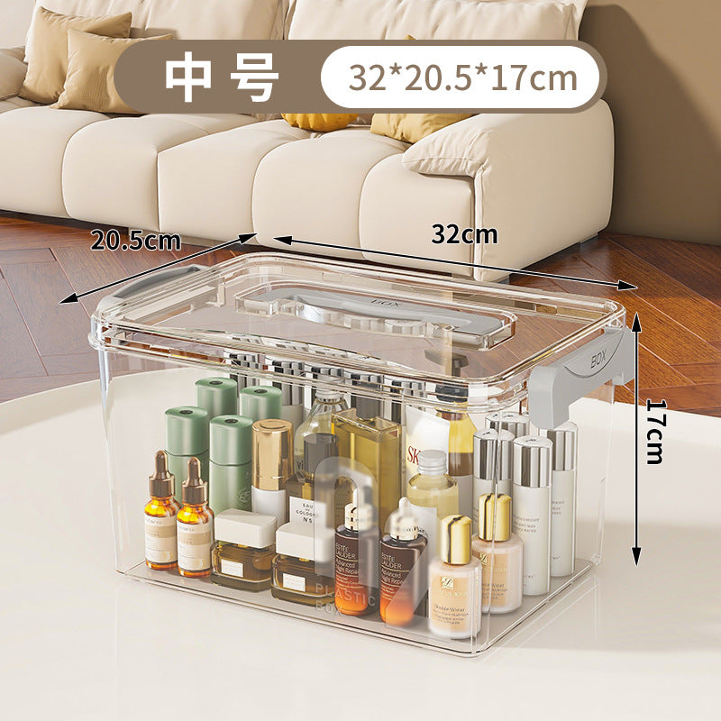 Glove box household one piece delivery plastic storage box thick PET toy cosmetic storage transparent storage box