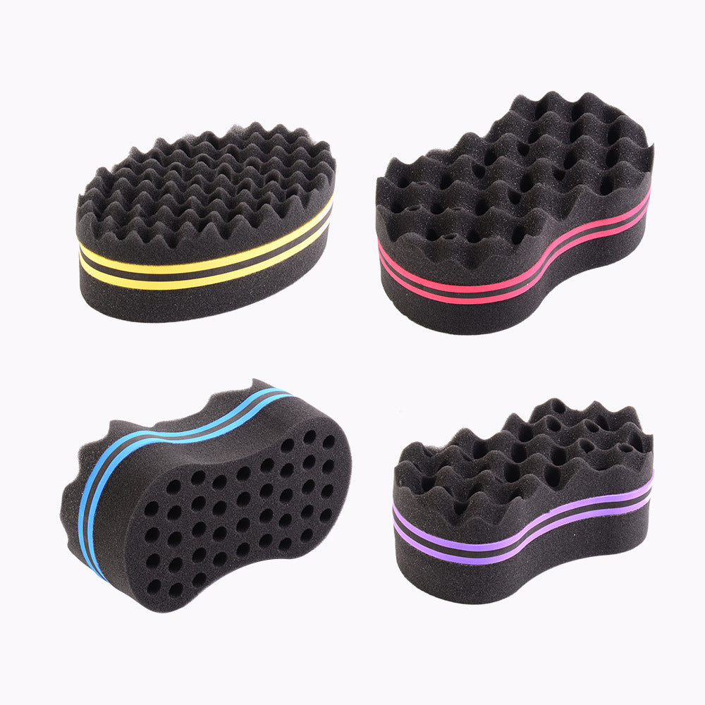 Cross-border double-sided wavy sponge brush, oval brush, tinfoil perm, curly hair, single-sided small hole, dreadlocks, hair ironing tool