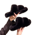 2025 fall/winter new collection: petite platform plush slippers - women's outdoor/indoor fuzzy slippers with thick sole for height increase