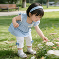Kids' korean style summer outfit set - girls' flutter sleeve pure cotton chic top and summer clothes -  new collection