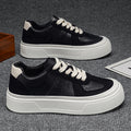 Leather solid color german training shoes for men 2026new arrivalspringthick sole sneakers for men height-increasingplatform shoesthick solecasual shoes