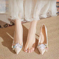 French high heels women's stilettos 2025 spring and autumn new arrival waterproof platform elegant beautiful wedding shoes sexy pointed toe flats