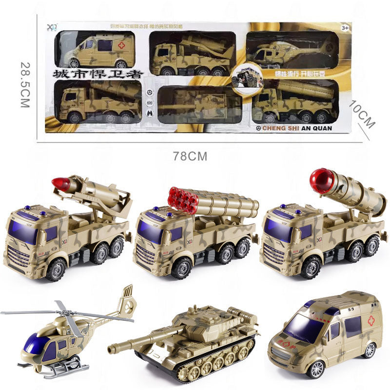 Large Children's Inertia Boy Toy Car Construction Vehicle Excavator Crane Dump Truck Mixer Truck Gift Box Set