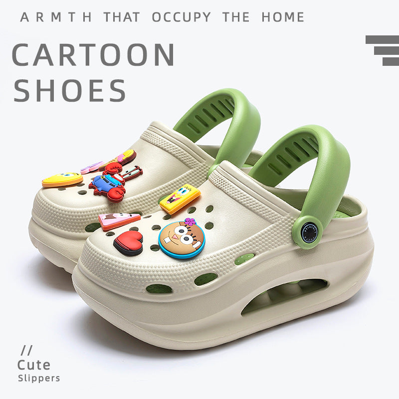 Spongebob squarepants women's clogs - summer outdoor wear, thick sole, height increasing, "stomping on shit" comfort, diy sandals, eva anti-slip