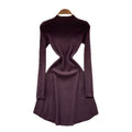 Knitted dress women's 2025 autumn french chic high-end niche inner layering waist-defining slimming elegant base layer sweater dress