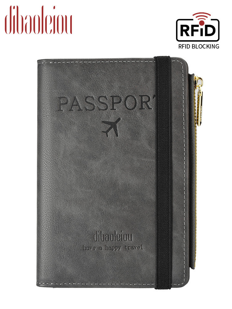 RFID anti-theft brush, multi-functional passport bag, men's and women's ID holder, passport holder, wallet, overseas ID bag, card bag.