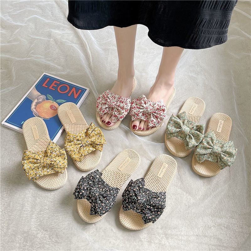 2026 new bowknot ins style slides: super cute, non-slip, beach-ready, girly, versatile outdoor slippers for women