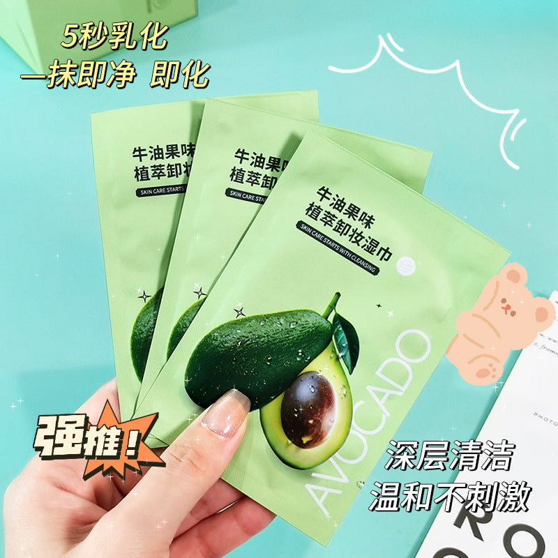 popular avocado plant extract makeup remover wipes, cleansing, moisturizing and moisturizing makeup remover wipes, convenient makeup remover wipes