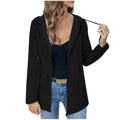 fashion cross-border women's spring fall and winterloose zipper long sleeves hooded tops casual cardiganoutwear