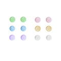 Colorful starry sky small sugar cube earrings for women, fine glitter, fresh forest style, cute, sweet, casual ball earrings, hot-selling earrings