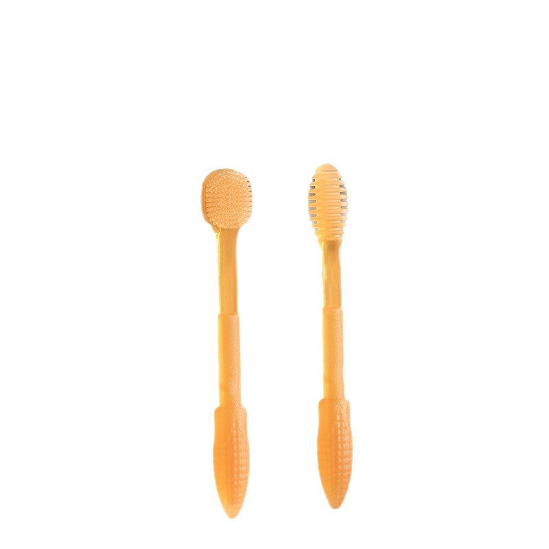 Baby toothbrush for infants and toddlers (0-1.5 years) - silicone tongue scraper & oral cleaning brush