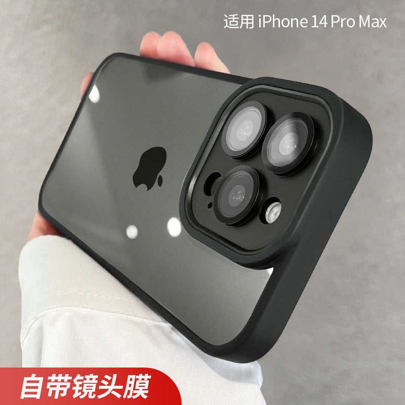 Suitable for iphone16 mobile phone case, gold shield all-inclusive lens film, apple 14 transparent anti-fall 13promax protective case