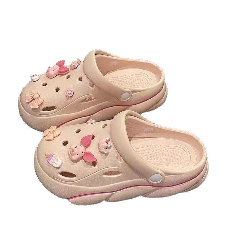 Cartoon matchingnew arrival crocs women's summerthick sole stomping on shit feeling pet outwear sandalsnon-slip soft soleeasiest for match