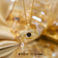 High-quality elegantaccessible luxury full zirconium copper micro-embedded necklace for women, real gold electroplated, simple internet celebrity exquisite sweater chain neck chain