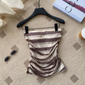 Sexystripeswork clothing style tube top women's summer pleated waist slim slimming lookshorttopshot girl style