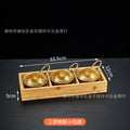 Three compartments + round bowl with handle [gold]