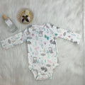 Baby girl's autumn clothes, pure cotton class a long-sleeved romper, newborn soft crawling suit, animal print bodysuit