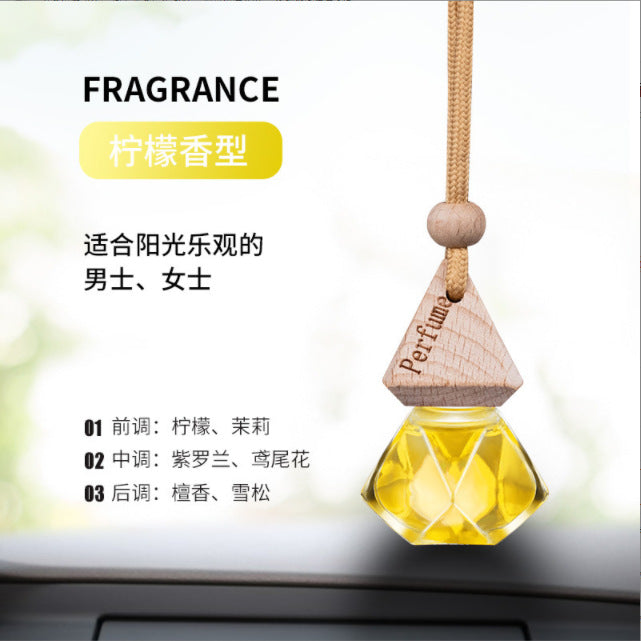 Car perfume square pendant hanging car aromatherapy bottle refill liquid fragrance long-lasting light fragrance car interior pendant