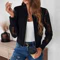 European and american cross-border  spring new arrival: elegant casual lace patchwork design jacket