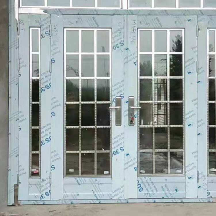 304 stainless steel door self-built house double-open rural glass door for home white steel rose entrance security door