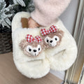 Cute cartoon fluffy slippers for women - new autumn/winter collection: thick-soled, comfortable, soft, and fuzzy one-strap cotton slippers