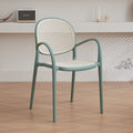 Scandinavian dining chair plastic imitation rattan chair stackable cut out armchair negotiation chair high backrest with accessible luxuryfor home
