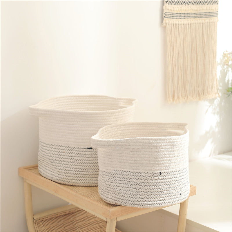 Desktop cotton thread snack toy storage basket sundry basket cosmetic toy finishing box household storage box spot