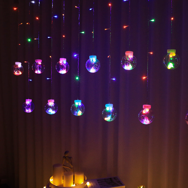Internet celebrity led wish ball lights flashing curtain lights background arrangement girl romantic window decoration lights christmas lights