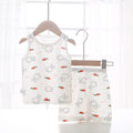 Baby tank top set - summer lightweight pure cotton sleeveless loungewear shorts - unisex kids' pajamas & summer outfit